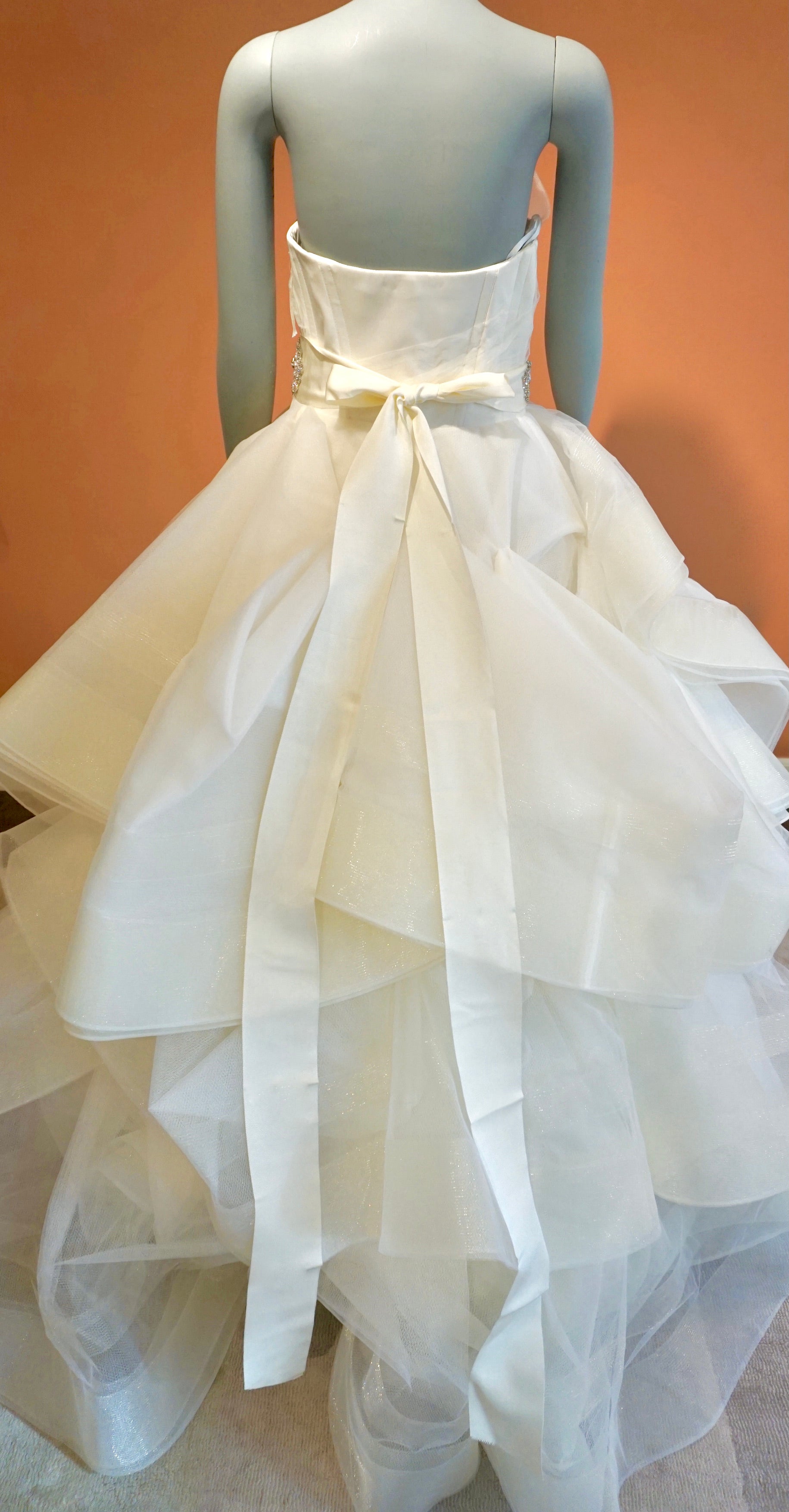 White by vera wang satin sash sale