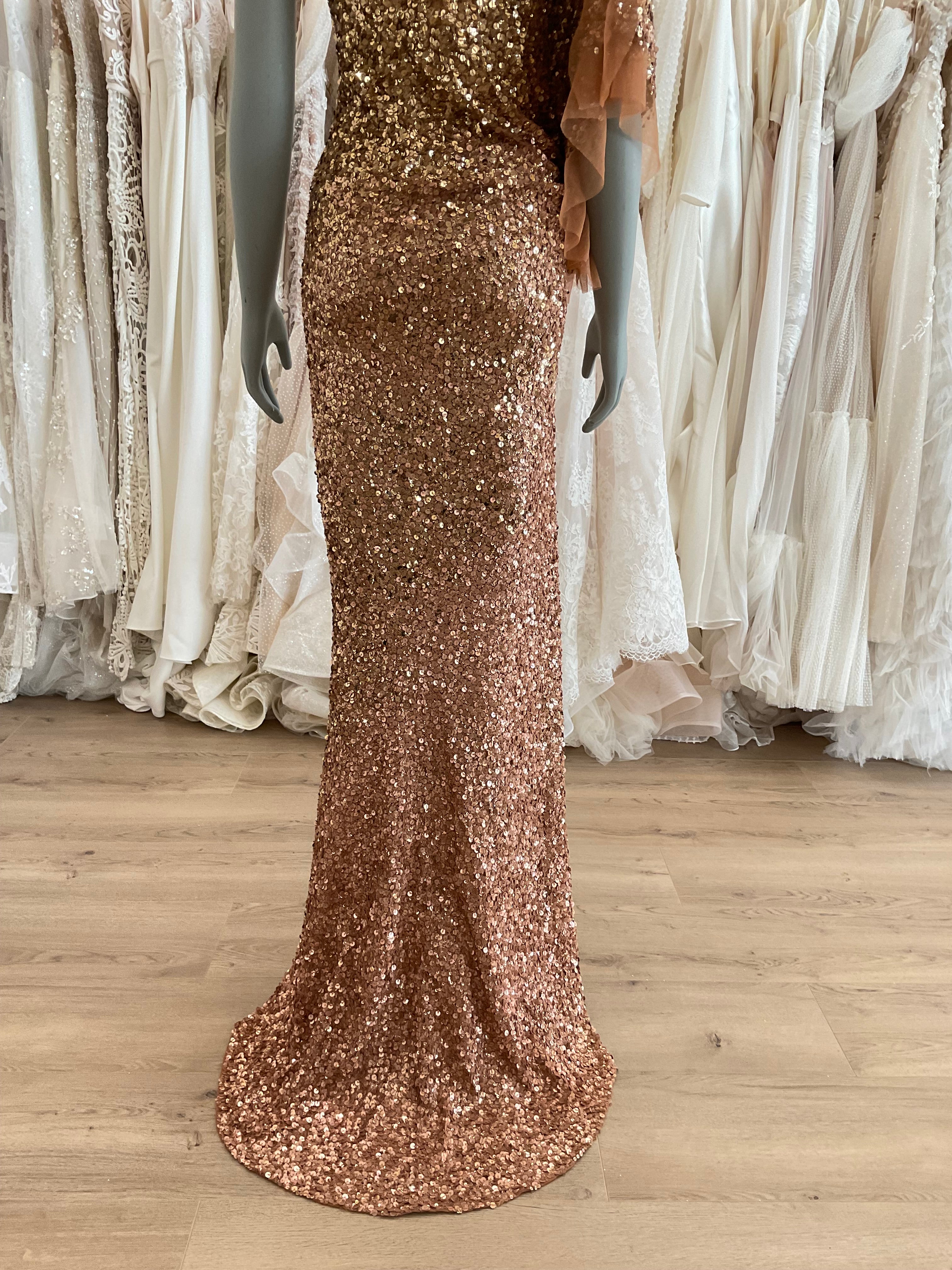 Jenny Packham Gold Sequin Dress