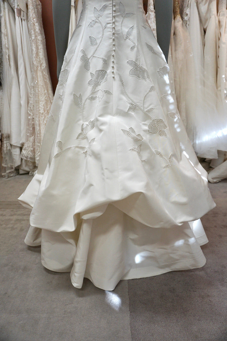 French Bustle Wedding Dress Chapel Train